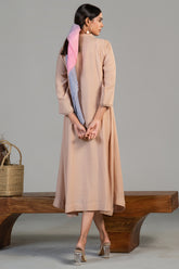 Chic Pink Cotton Silk Dress for women festive and casual wear