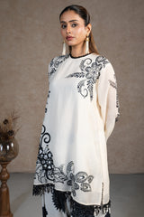 Chic Ivory Cream Linen Floral Printed Co-Ord Set for women fashion