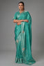 Sea Green Tissue Silk Saree with Sequin Border - green silk saree