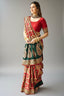 Maroon Semi Silk Checks Embroidered and Paisley Motif Traditonal Gharchola Saree - red silk saree embroidered