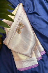 Golden Kanchipuram Tissue Silk Woven Saree - gold silk saree