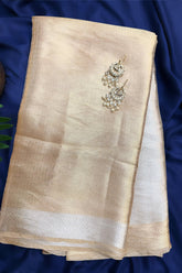 Golden Kanchipuram Tissue Silk Woven Saree - gold silk saree