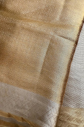 Golden Kanchipuram Tissue Silk Woven Saree - gold silk saree
