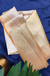 Golden Kanchipuram Tissue Silk Woven Saree - gold silk saree
