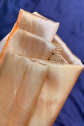 Golden Kanchipuram Tissue Silk Woven Saree - gold silk saree