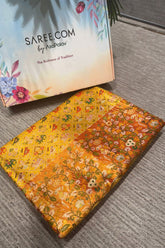 Mustard Yellow Kanchipuram Tissue Silk Checks Woven Patola Saree - yellow silk saree patola