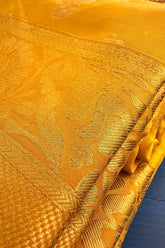 Yellow Kanchipuram Tissue Woven Saree - yellow saree