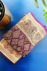 Purple Kanchipuram Tissue Silk Traditional Woven Butta Saree