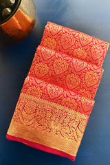 Rani Pink Kanchipuram Tissue Silk Woven Saree
