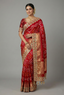 Maroon Cotton Silk Bandhej Saree with Embroidered Border - red silk saree bandhej