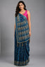 Sky Blue Silk Traditional Woven Patola Saree with Cutdana and Beads Work - blue silk saree patola