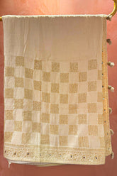 Off White Semi Silk Cutdana Worked Saree
