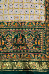 Off White Gaji Silk Traditional Bridal Panetar Saree