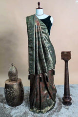 Multi Colored Tissue Silk All Over Woven Saree