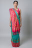 Sea Green Art Silk Saree with Patola Border and Contrast Pallu - green silk saree patola