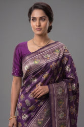 Purple Art Silk Woven Patola Saree - purple silk saree patola