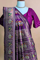 Purple Art Silk Woven Patola Saree - purple silk saree patola