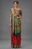 Maroon Gaji Silk Traditional Gharchola Saree with Embroidery - maroon silk saree embroidery