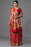 Maroon Gaji Silk Traditional Gharchola Saree with Embroidery - maroon silk saree embroidery