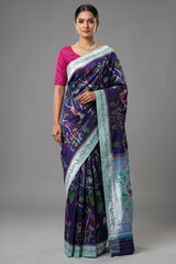 Blue Silk Traditional Paithani Saree - blue silk saree