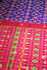 Purple Silk Traditional Patola Saree with Gota Sequin Work - purple silk saree patola