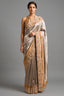 Silver Tissue Saree with Contrast Border and Cutdana Beaded Work - silver saree