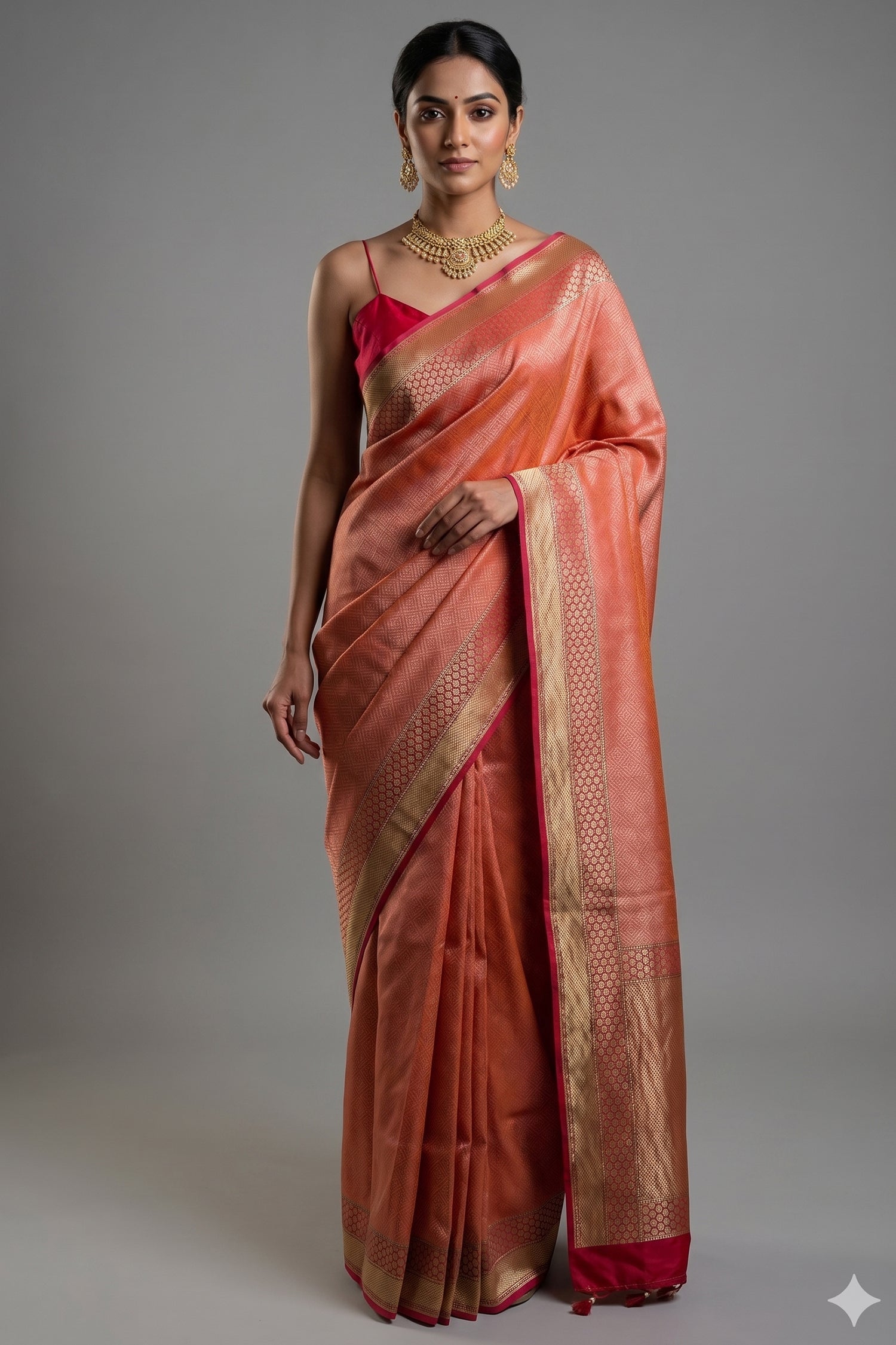 Pink Silk Traditional Woven Saree - pink silk saree