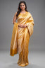 Golden Mustard Banarasi Tissue Silk Weaving Saree in Heavy All-Over Zari Brocade Jal