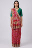 Pink Georgette Bandhej Saree with Handwork Embroidered Pallu
