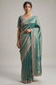 Teal Green Dola Silk Woven Saree with Heavy Work Readymade Blouse