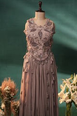 Dusty Mauve Silk Embroidered Beaded Crop Top Palazzo Set