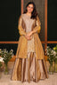 Silver and Golden Tissue Silk Zardosi and Sequin Worked Lehenga Suit - gold silk saree