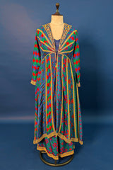 Blue Silk Printed Co-Ord Set with Sequin Embroidery Work