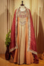 Golden Tissue Silk Zardosi and Sequin Worked Anarkali Suit - gold silk saree