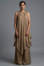 Beige Cotton Silk Solid Co-Ord Set - Front View