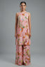 Pink Crepe Silk Digital Floral Printed Halter Neck Co-Ord Set - Front View