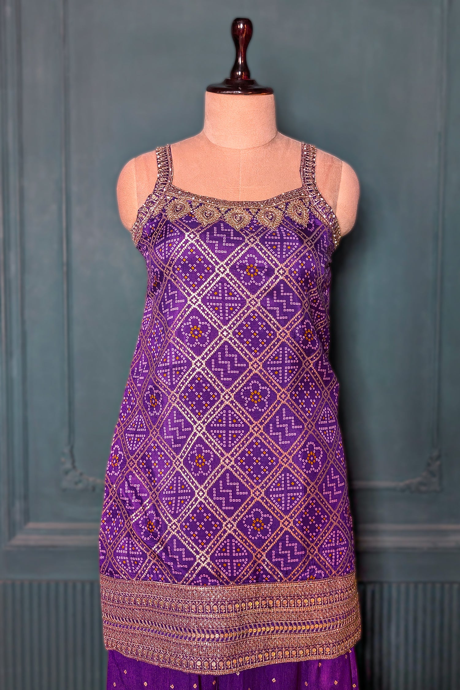 Purple Art Silk Printed Straight Cut Palazzo Suit - purple silk saree