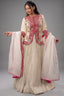 Ivory White Silk Embellished Handworked Lehenga Suit