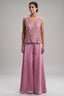 Lilac Purple Chinon Silk Cutdana Sequin Worked Palazzo Suit