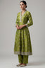 Olive Green Art Silk Embroidered Anarkali Suit