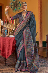 Art Silk Printed Saree with Paisley Motifs