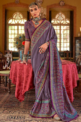 Art Silk Printed Saree with Paisley Motifs