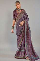 Art Silk Printed Saree with Paisley Motifs