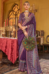 Art Silk Printed Saree with Paisley Motifs