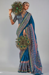 Art Silk Printed Saree with Paisley Motifs