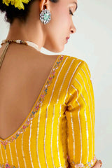 Multi Colored Organza Plain Saree with Sequin Work Border