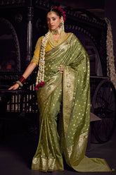 Green Viscose Tissue Saree with Weaving