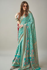 Light Green Georgette Printed Saree