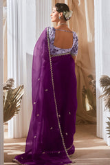 Purple Tissue Saree with Sequin Embroidery Work