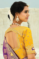 Purple Georgette Traditional Bandhej Saree